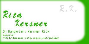 rita kersner business card